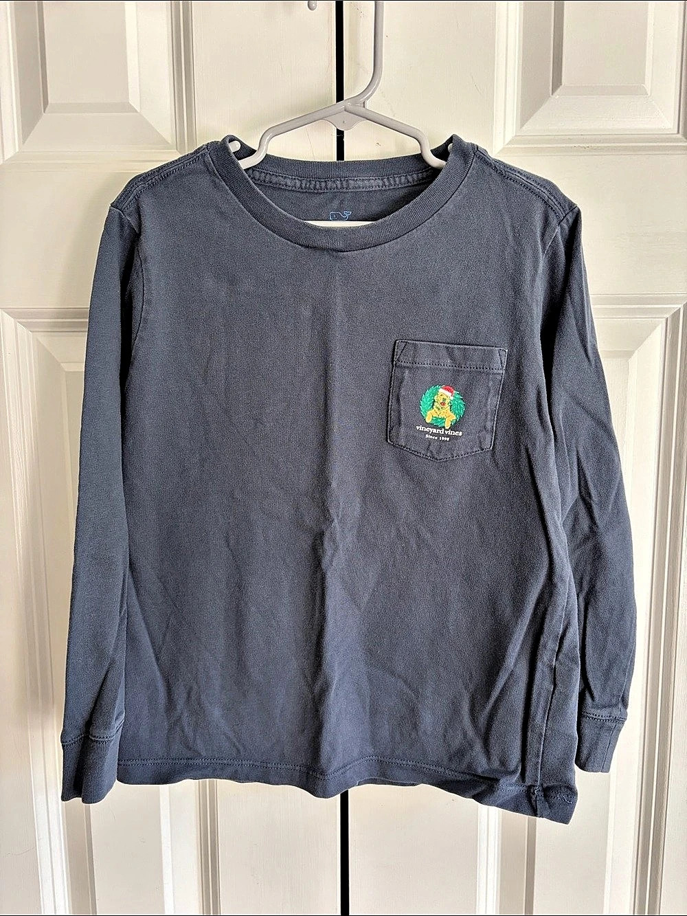 vineyard vines Christmas Golden Retriever Long Sleeve Pocket Tee Boys 6 - Picture 3 of 4